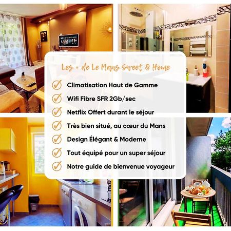 Le Mans City Sweet & Home - Climatise - Netflix - Wifi Fibre - Parking - Proche Circuit Des 24H & Centre-Ville - Accordhebergementconciergerie Λε Μανς Εξωτερικό φωτογραφία