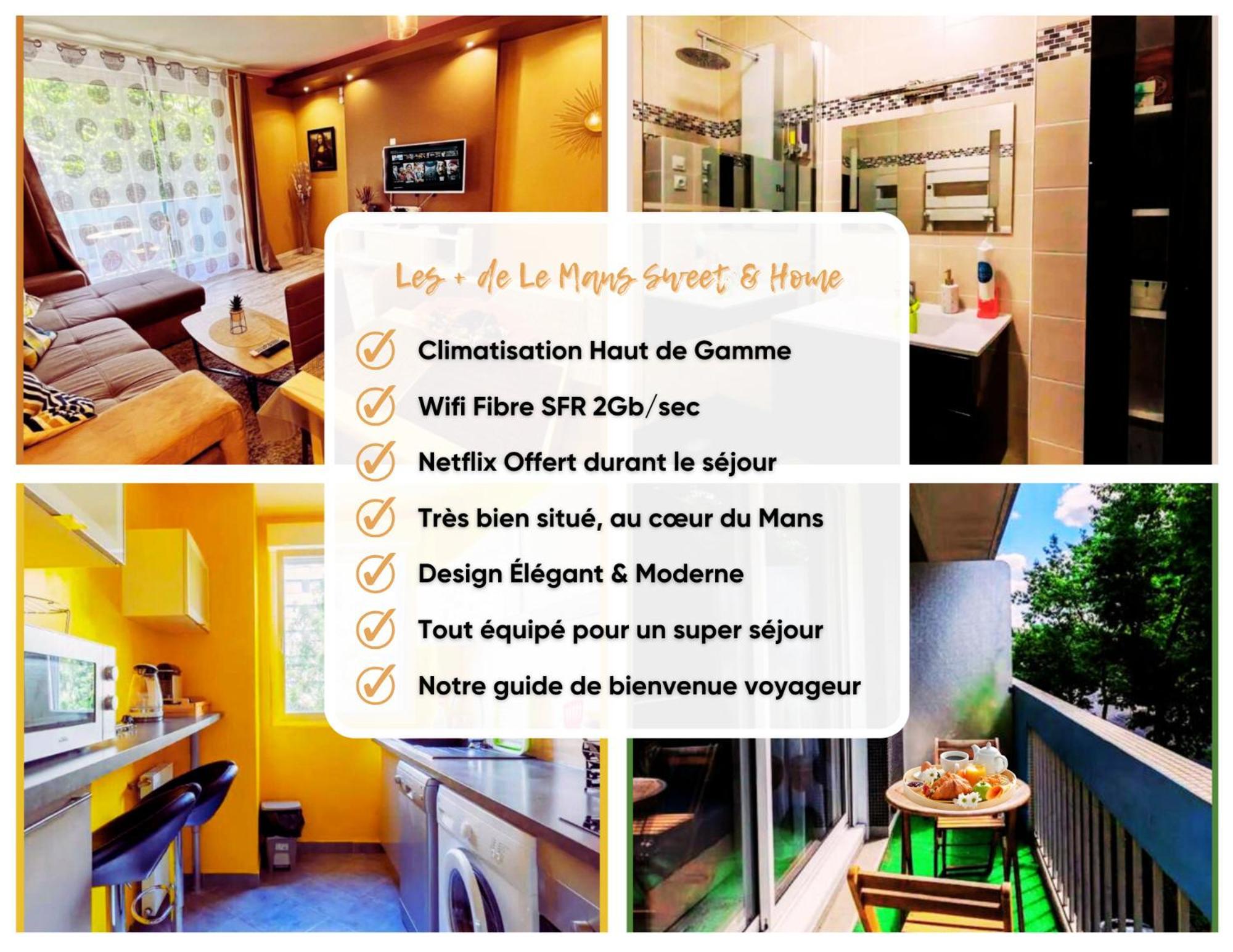 Le Mans City Sweet & Home - Climatise - Netflix - Wifi Fibre - Parking - Proche Circuit Des 24H & Centre-Ville - Accordhebergementconciergerie Λε Μανς Εξωτερικό φωτογραφία